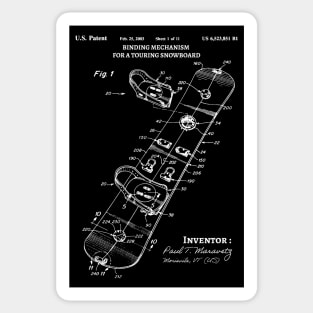 Snowboard Patent, Snowboarding binding mechanism Sticker